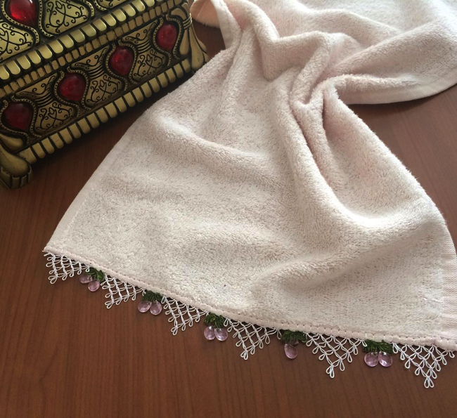 İğne oyası mutfak havlusu örneği