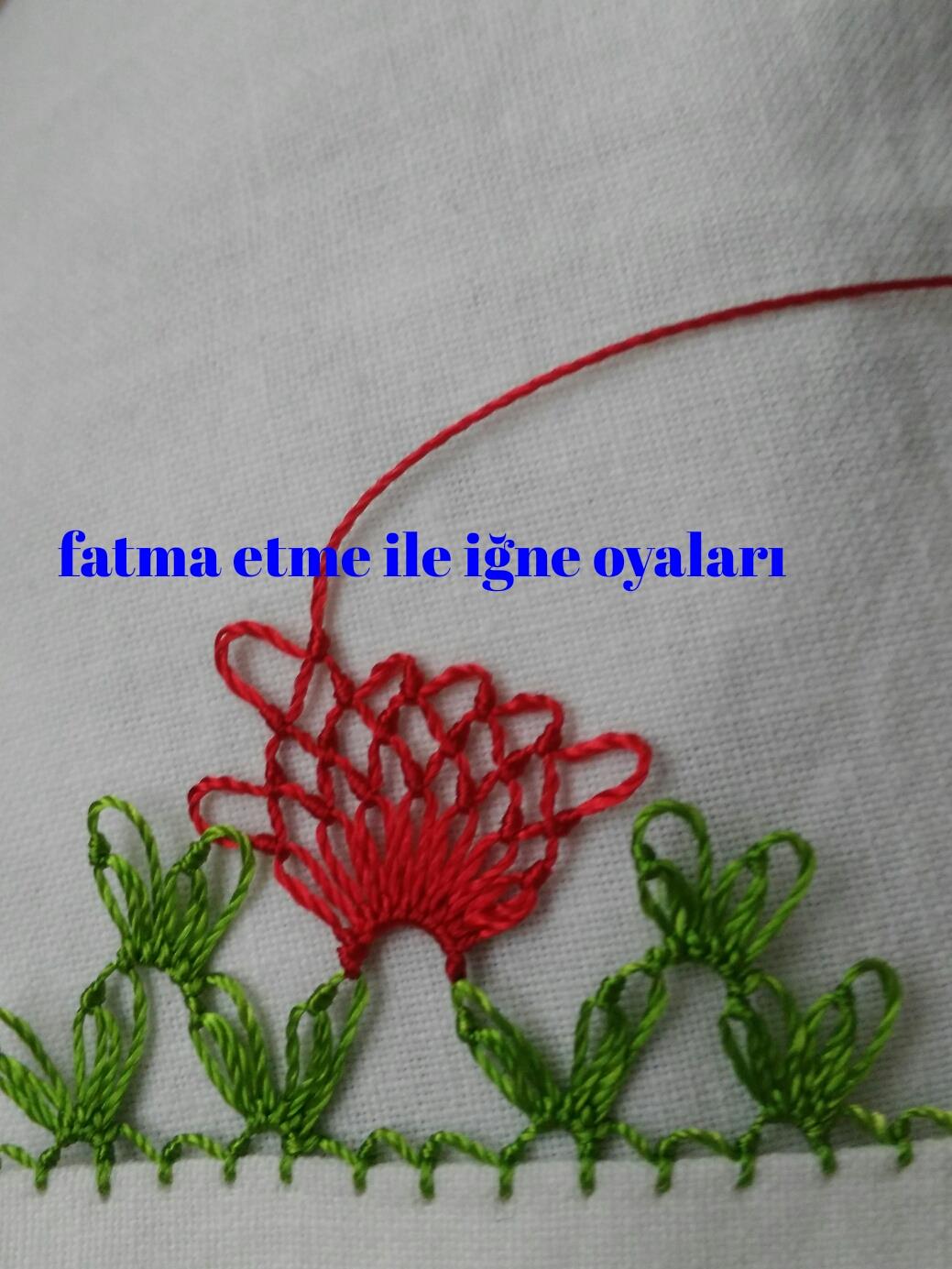 Basit iğne oyası havlu kenarı yapılışı 13