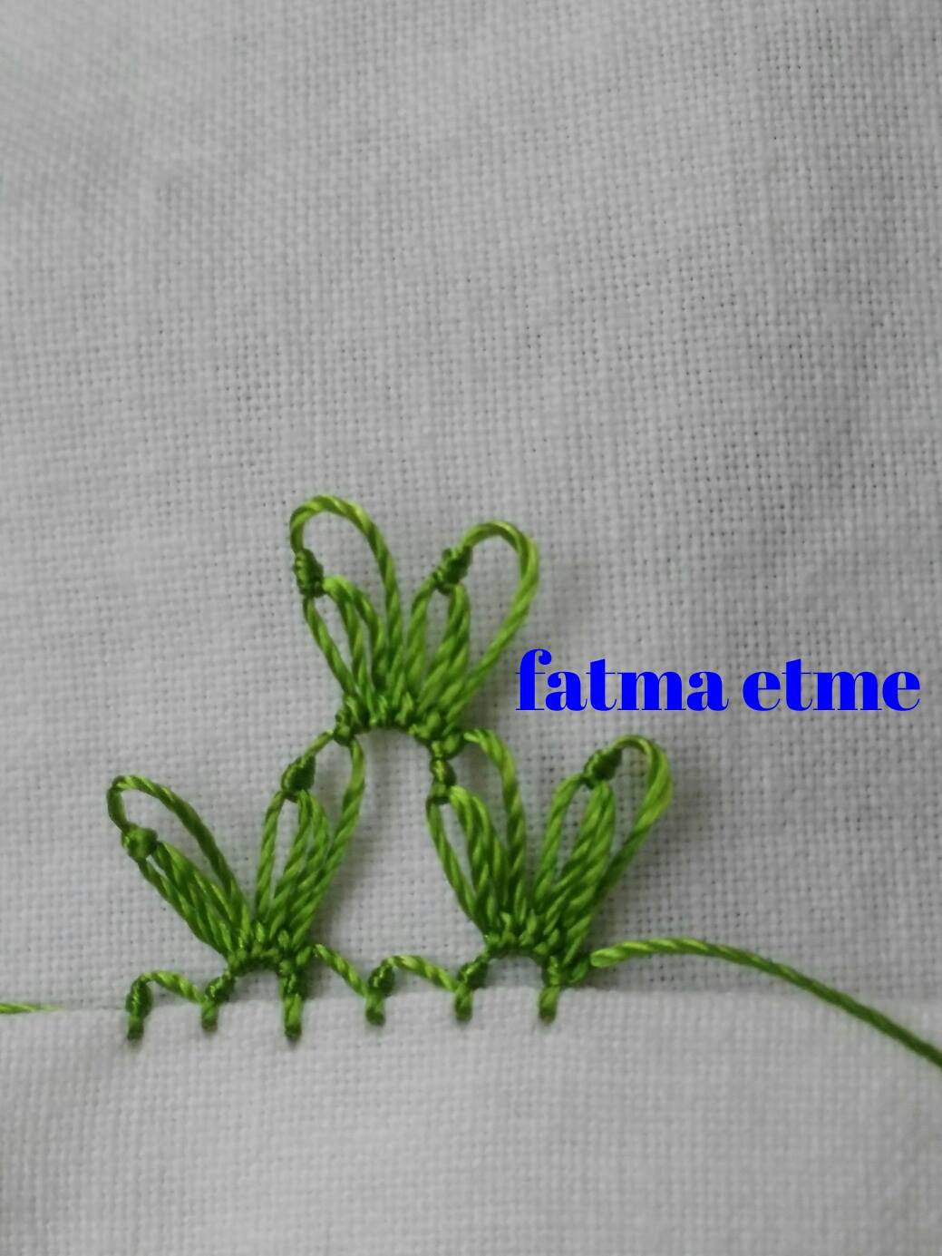Basit iğne oyası havlu kenarı yapılışı 5