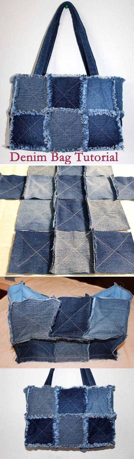 İki Renkli Patchwork Kot Çanta Yapımı