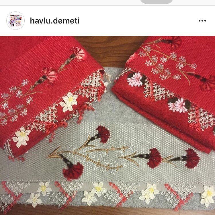 Papatya oyalı havlu modeli