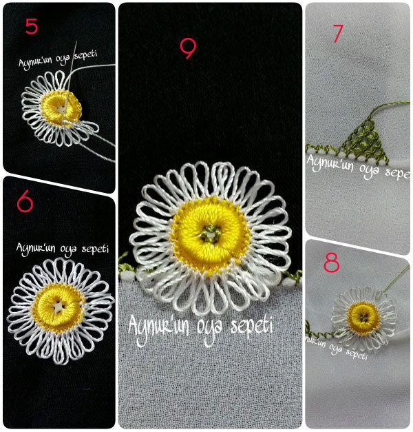 Düğmeden iğne oyası yapılışı 2