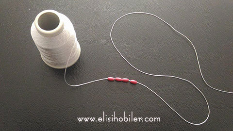 Arpa boncuklu oya yapılışı 7