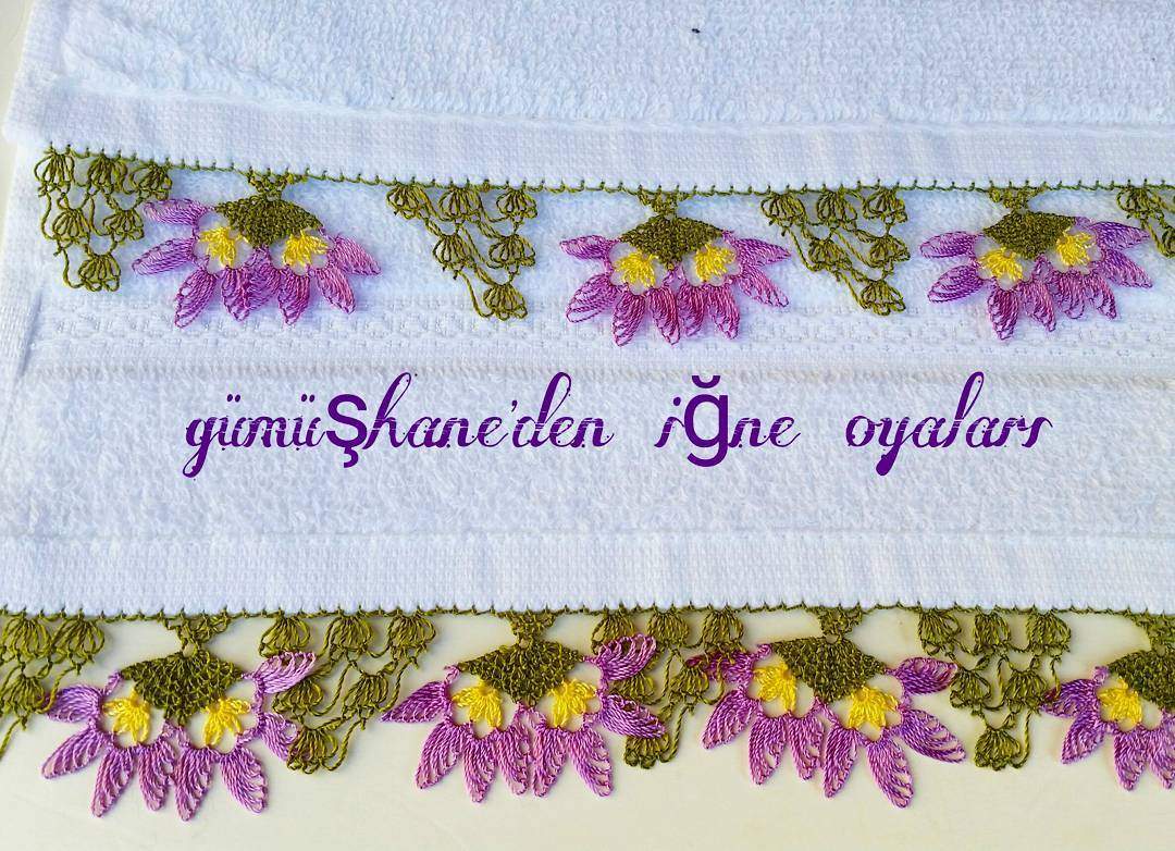 Gümüşhane iğne oyaları havlu örneği