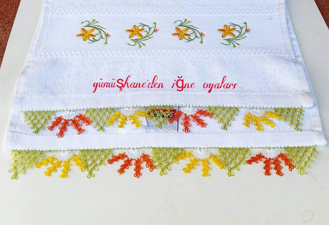 Gümüşhane iğne oyası havlu