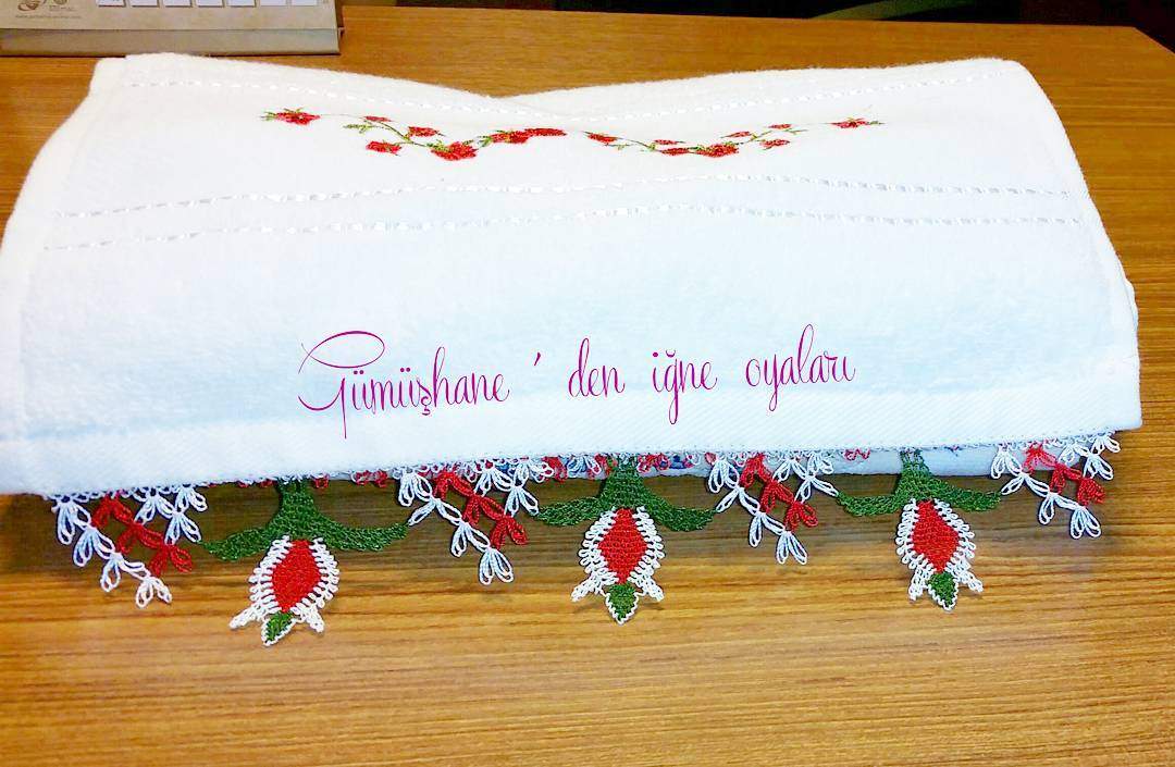 Gümüşhane iğne oyası havlu