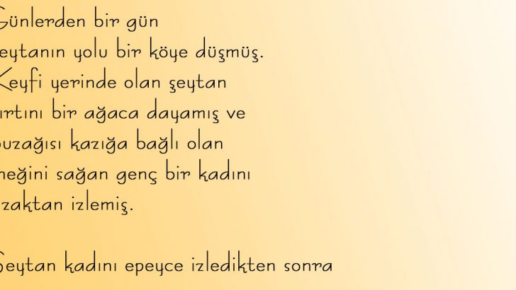 Günlerden bir gün şeytanın yolu bir köye düşmüş