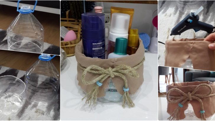 5 Litrelik Su Şişesinden Banyo Sepeti Yapımı