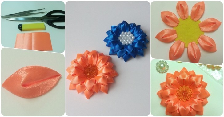 Kurdele Nakışı Kanzashi Çiçeği Yapılışı