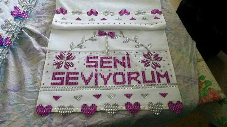 Kasnak işi seni seviyorum havlu