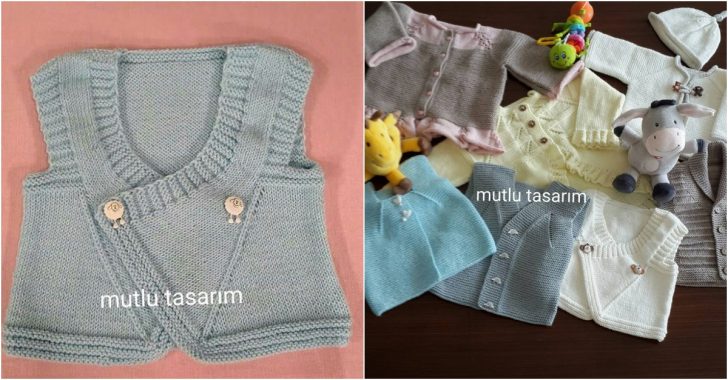 Kruvaze bebek yeleği yapılışı