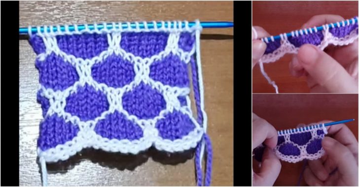 İki Renkli Bal Peteği Örgü Modeli Yapılışı