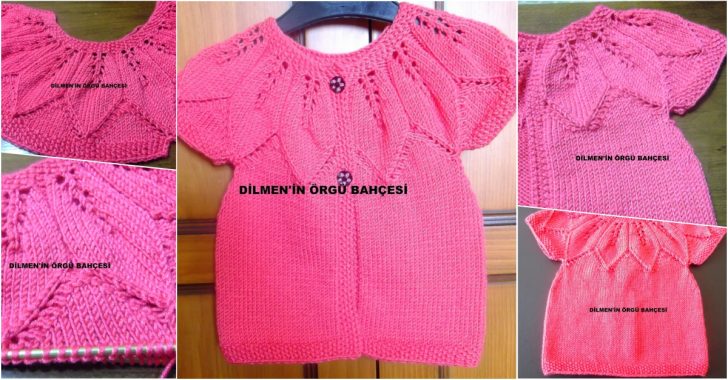 Yaprak Örgü Modeli ile Bebek Yeleği Yapılışı