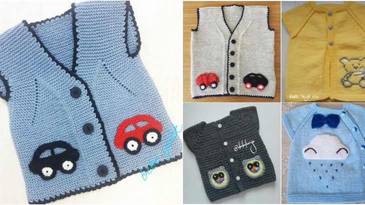 MAVİ KURDELEDEN FİYONKLU BEBEK YELEK YAPMAK 71