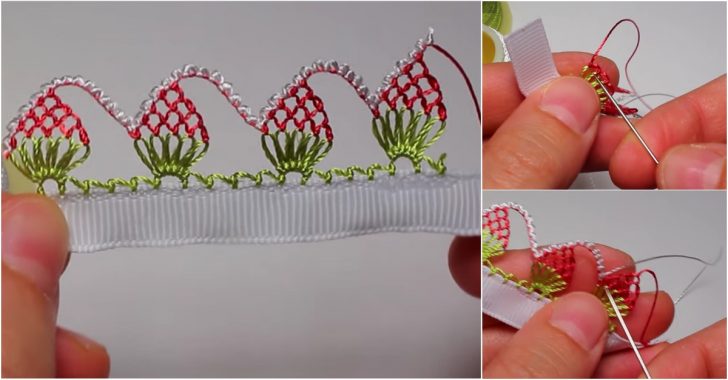 Çilekli İğne Oyası Modeli Yapımı
