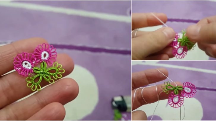 İkili Çiçekli Mekik Oyası Yapılışı