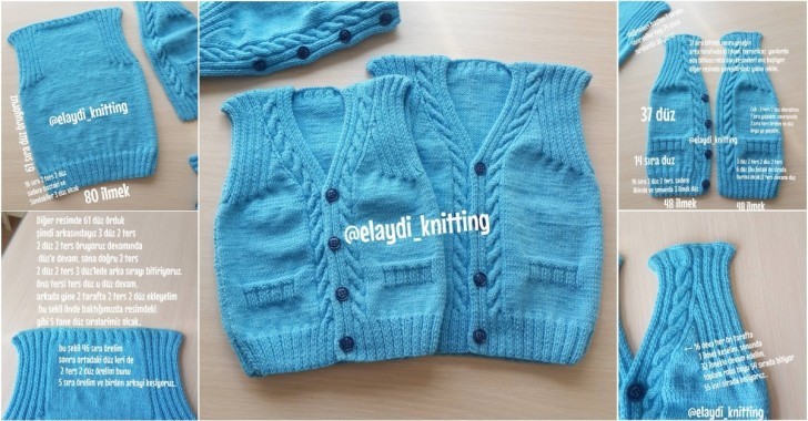 Yeni Başlayanlara Anlatımlı Bebek Yeleği Tarifi