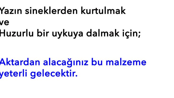 Yazın Sineklerden Kurtulmak ve Huzurlu Bir Uykuya Dalmak İçin