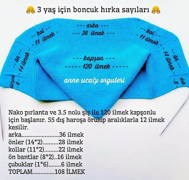 Kapşonlu hırka sayıları